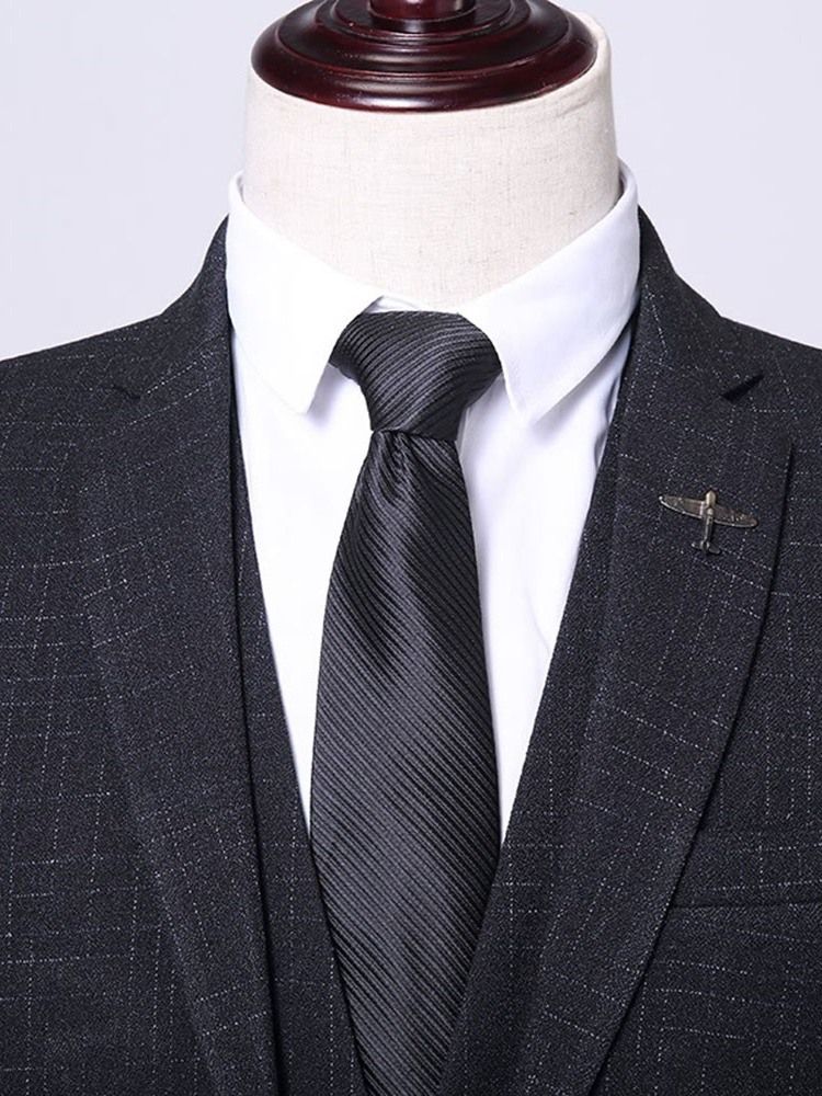 Single-breasted Button Plain Herre Dress Suit