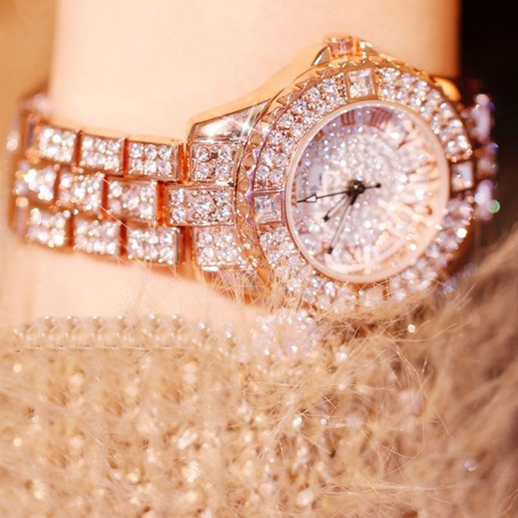 Round Rhinestone Watch For Women