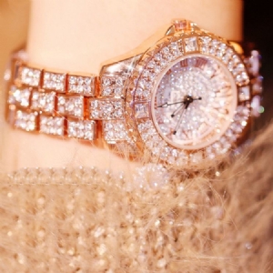 Round Rhinestone Watch For Women