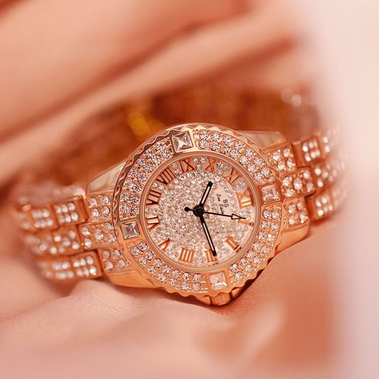 Round Rhinestone Watch For Women