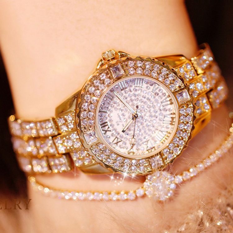 Round Rhinestone Watch For Women