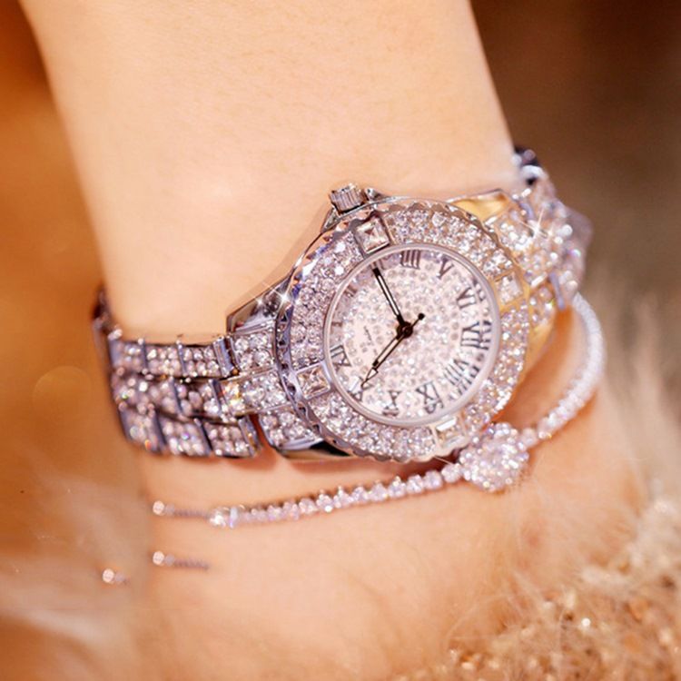 Round Rhinestone Watch For Women