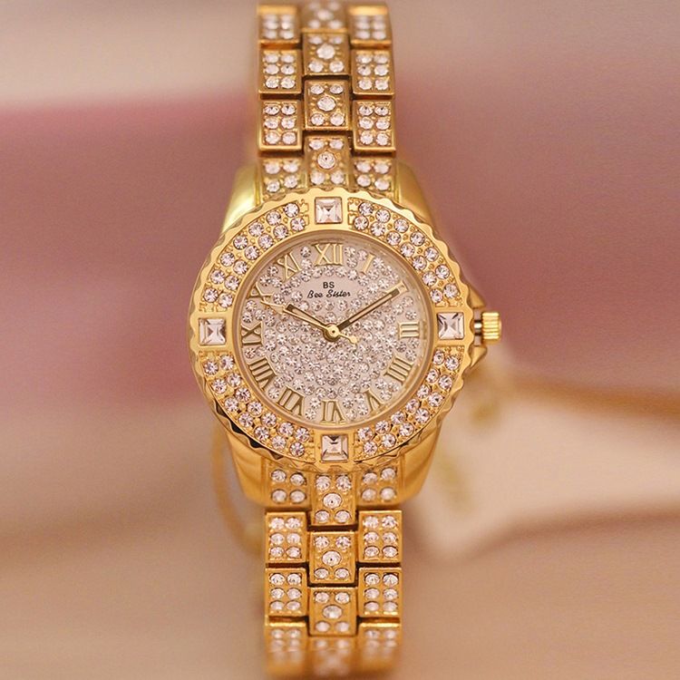 Round Rhinestone Watch For Women