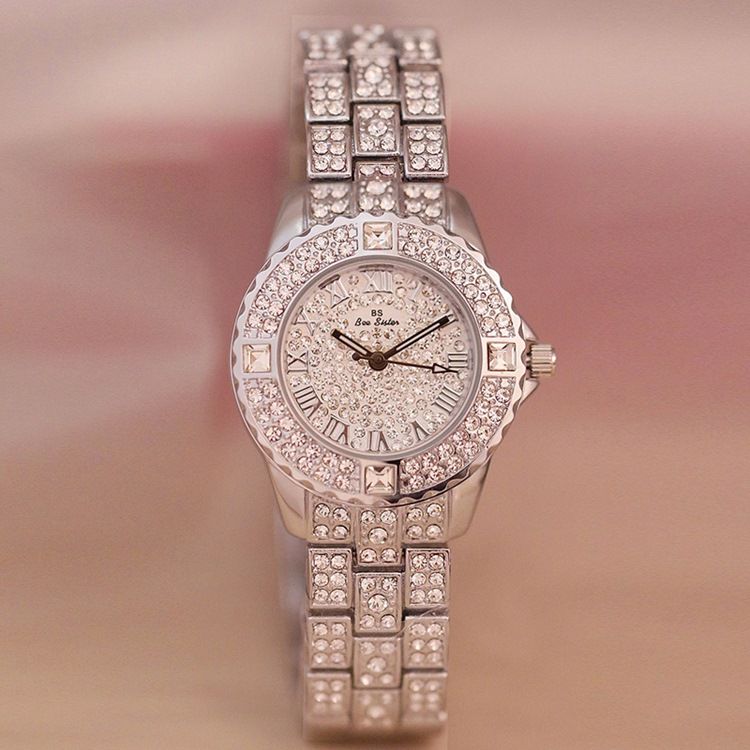 Round Rhinestone Watch For Women