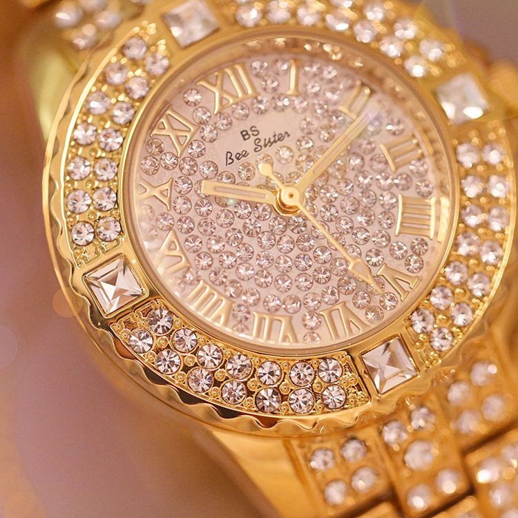 Round Rhinestone Watch For Women