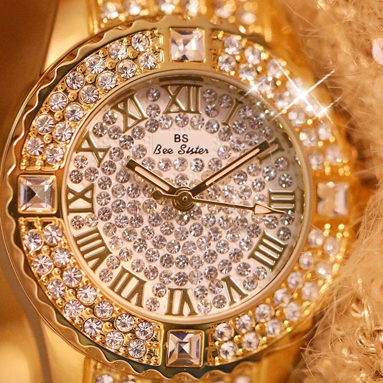 Round Rhinestone Watch For Women