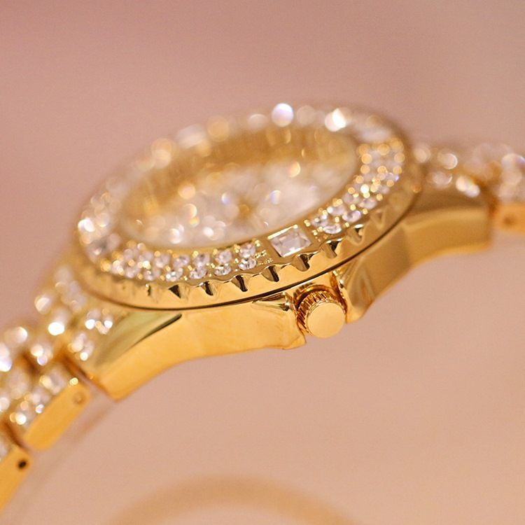 Round Rhinestone Watch For Women