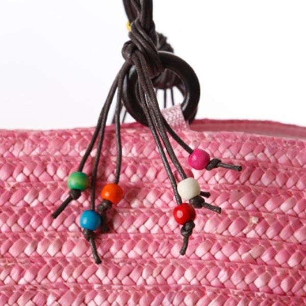 Bohemian Starfish Broderi Straw Handbag