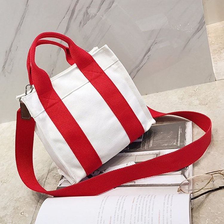 Casual Lodrette Striber Kvinder Crossbody Taske