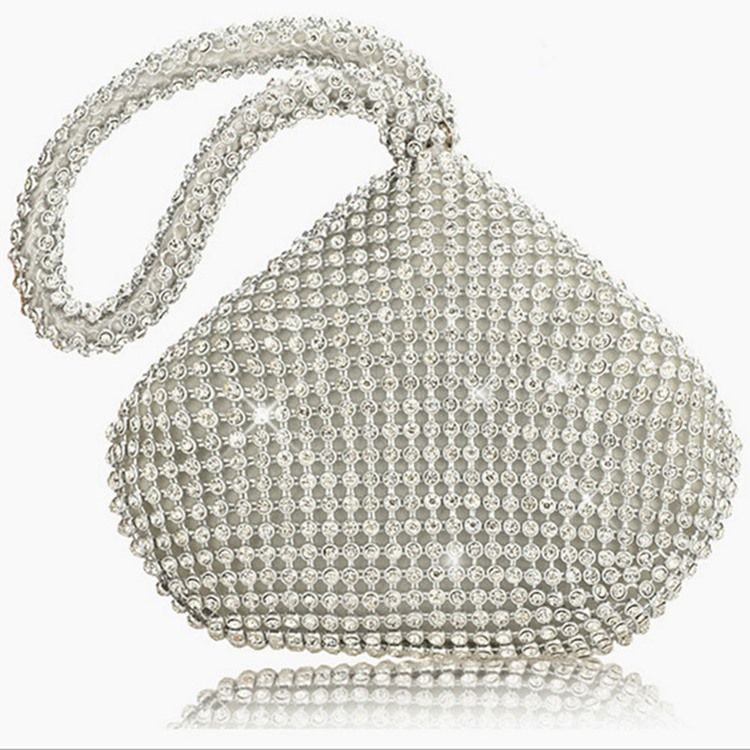 Fashion Diamond Banket Håndtasker Satin Tote Tasker