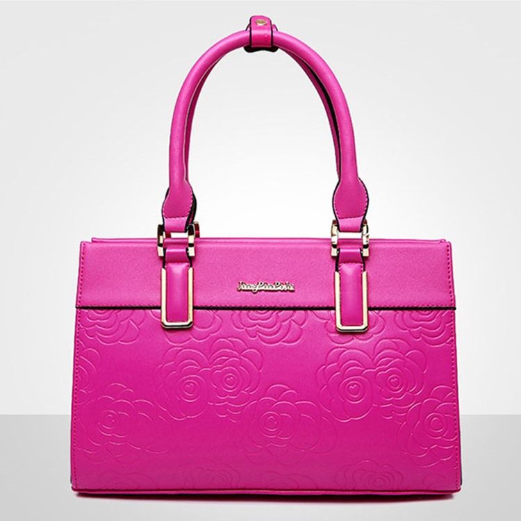 Graceful Floral Embossing Women Handbag