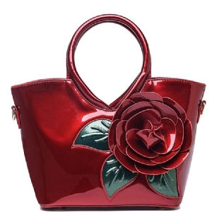 Ladylike Vivid Flower Decorated Handbag