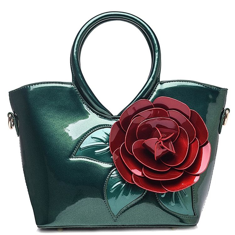 Ladylike Vivid Flower Decorated Handbag