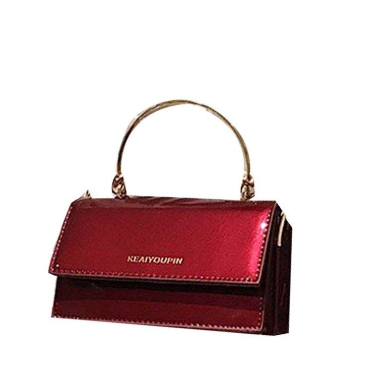 Pu Letter Chain Patent Leather Bag