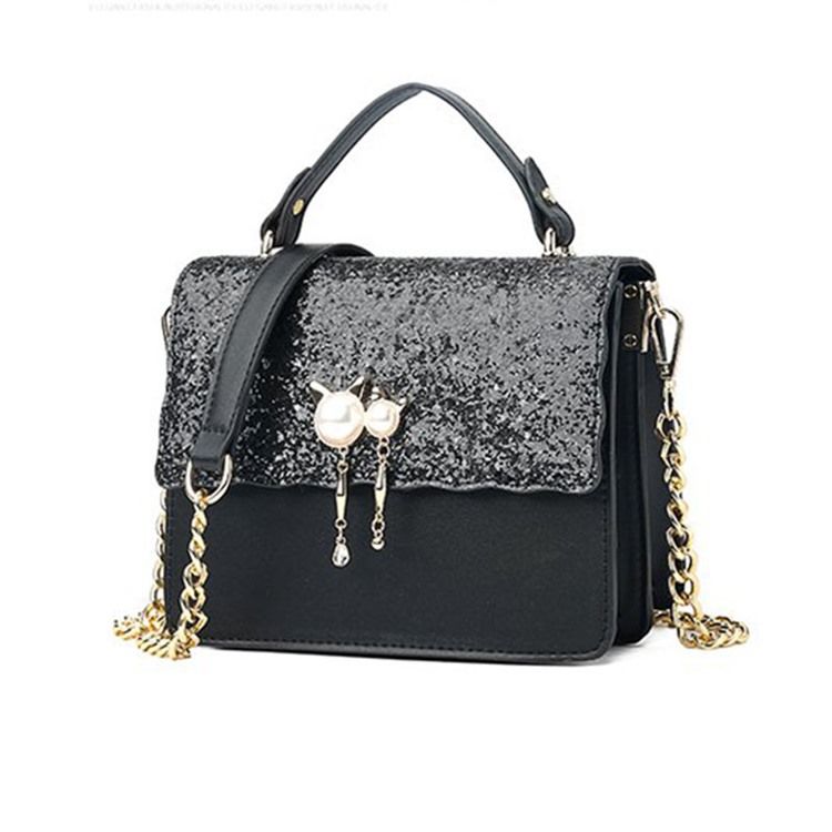 Pu Sequin Beads Flap Tote Tasker