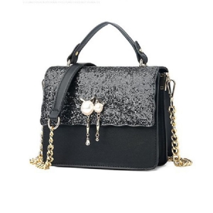 Pu Sequin Beads Flap Tote Tasker