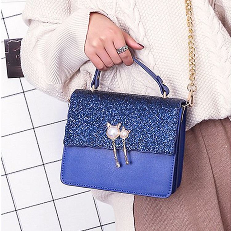 Pu Sequin Beads Flap Tote Tasker