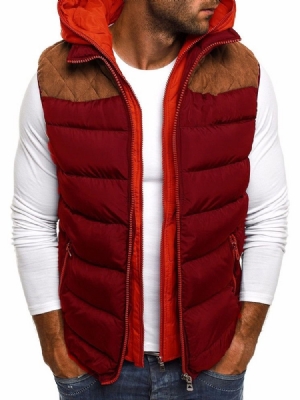 Color Block Thick Patchwork European Men's Waistcoat