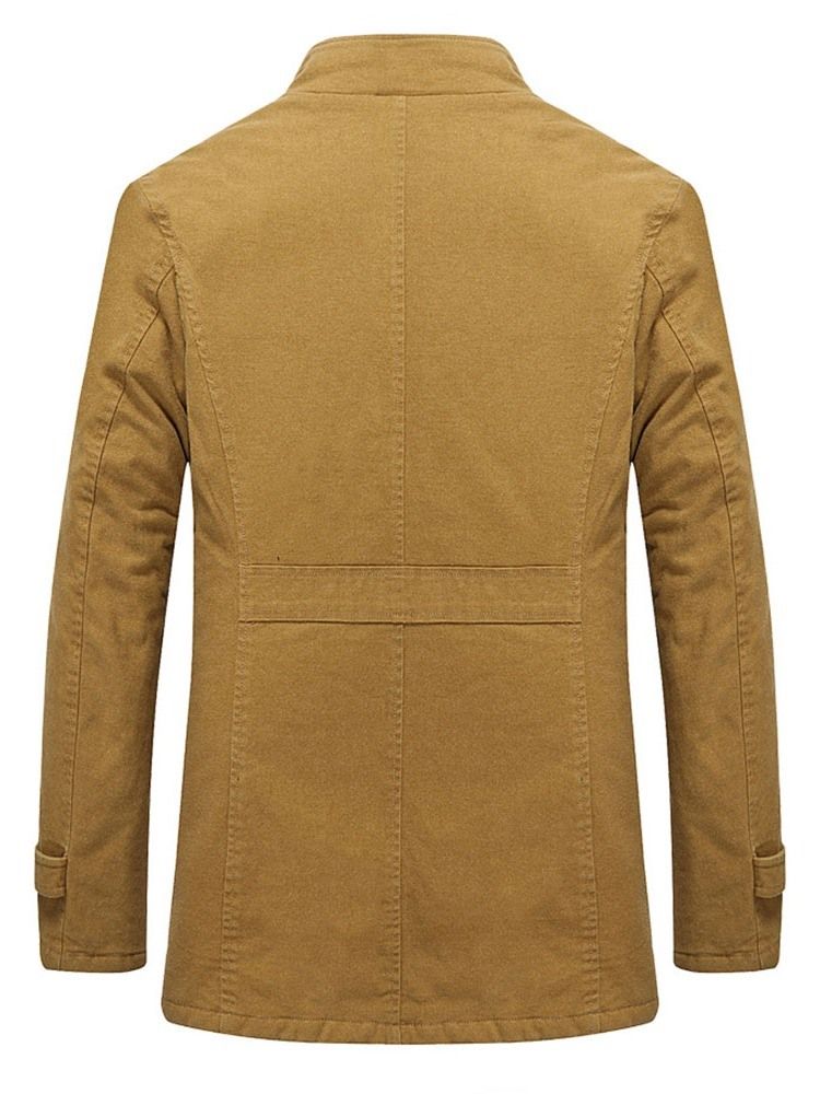 Fleece Plain Stand Krave Vinter Single-breasted Jacket