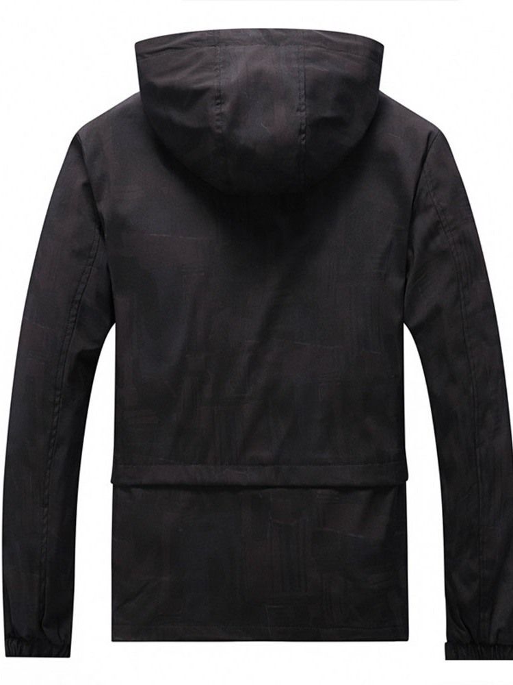 Hooded Thick Plain Slim Jacket Til Mænd