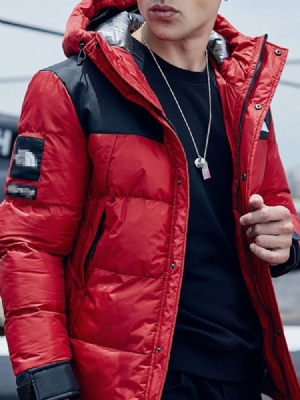 Hooded Zipper European Style Men's Down Jacket