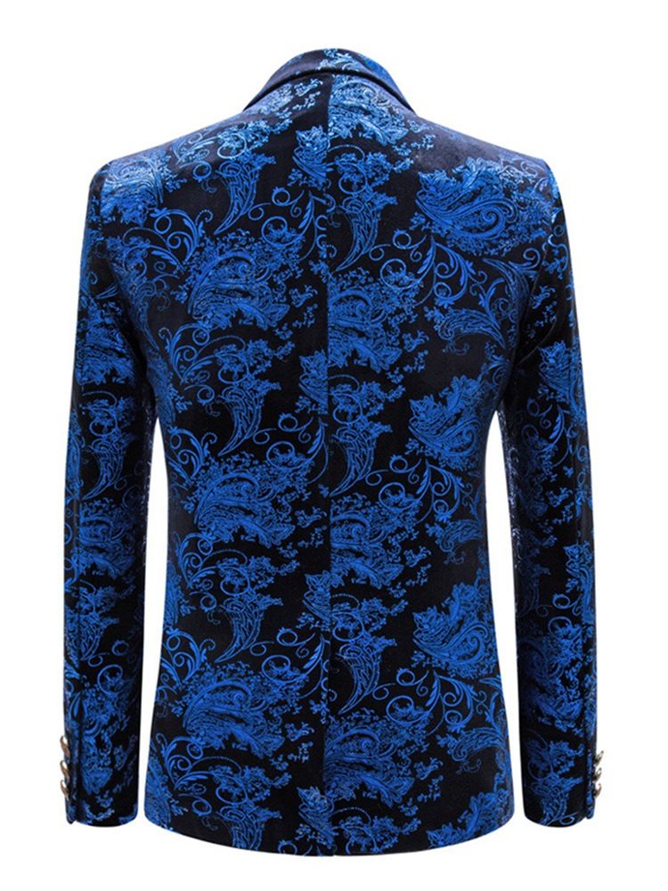 Lapel Fit Print Casual Blazer Til Mænd