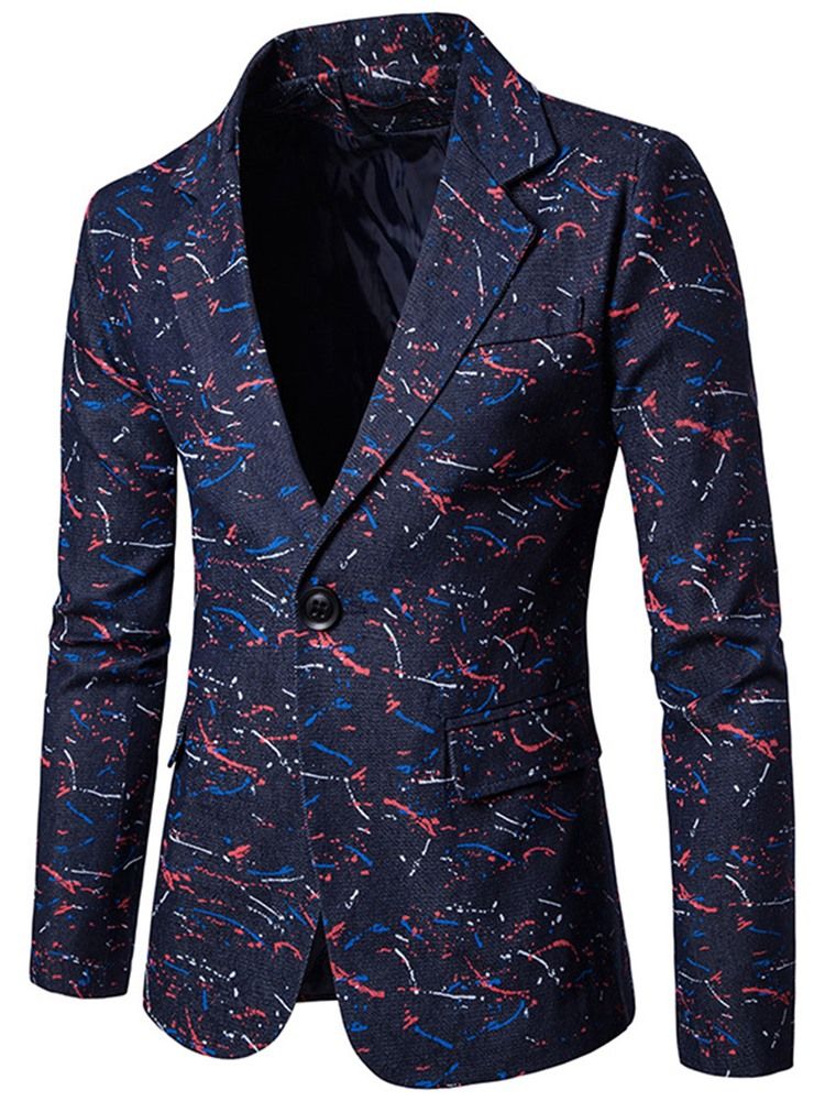 Notched Lapel Slim Men's Casual Blazer