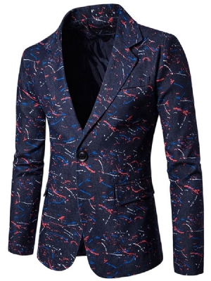 Notched Lapel Slim Men's Casual Blazer