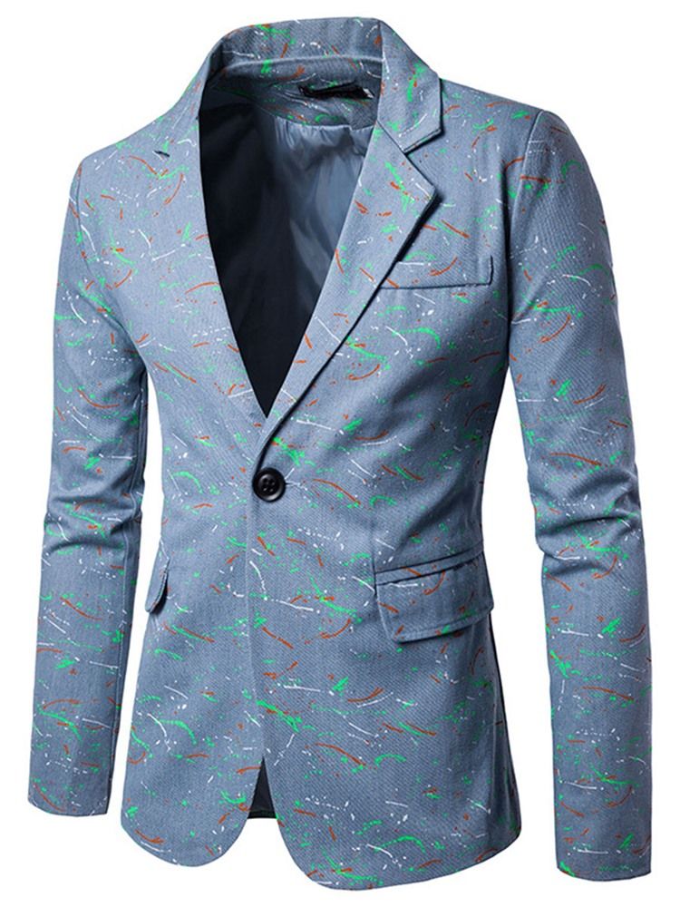 Notched Lapel Slim Men's Casual Blazer