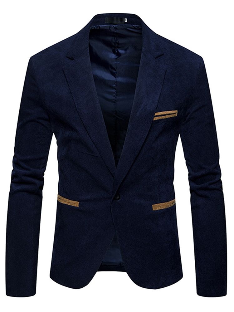 Plain One-button Slim Fit Herre Casual Jacket Blazer