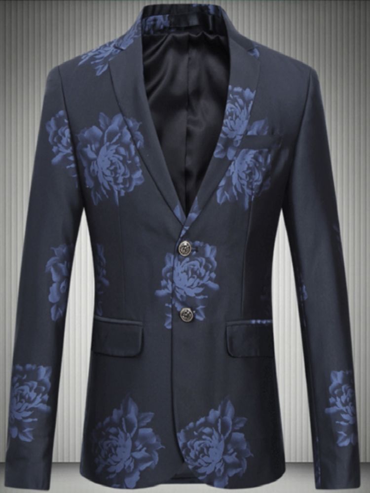 Plusstørrelse Print Herre Blazer