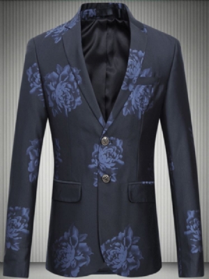 Plusstørrelse Print Herre Blazer