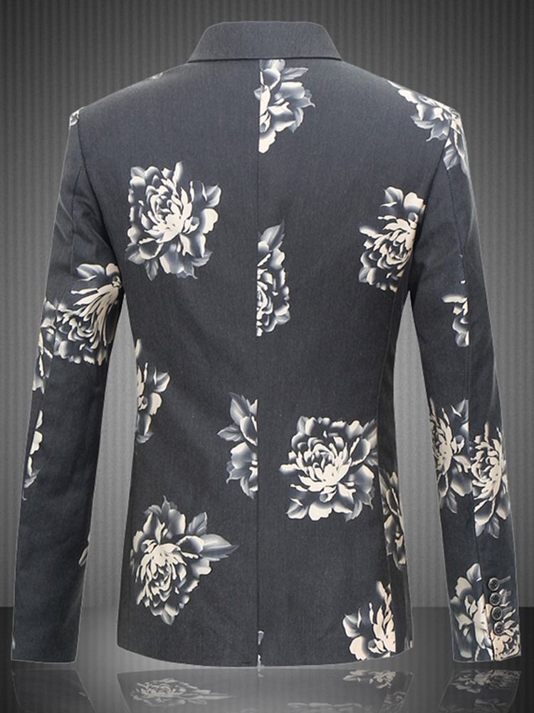 Plusstørrelse Print Herre Blazer