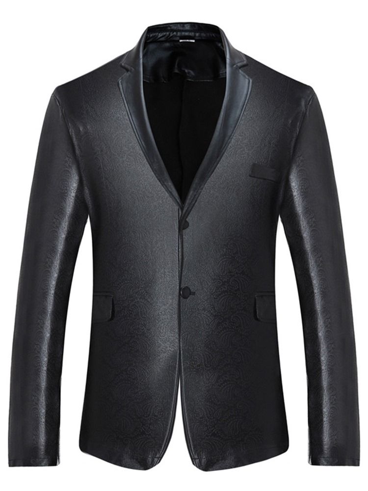 Single-breasted Plain Unique Blazer Til Mænd