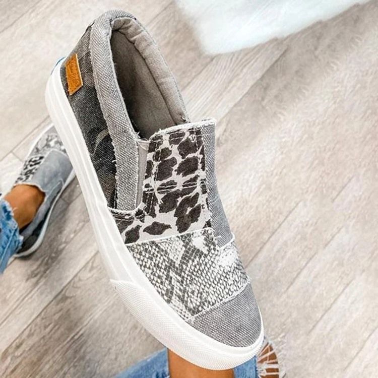 Kvinders Tråd Slip-on Low-cut Upper Leopard Sneakers