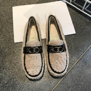 Slip-on Round Toe Casual Women's Winter Flats