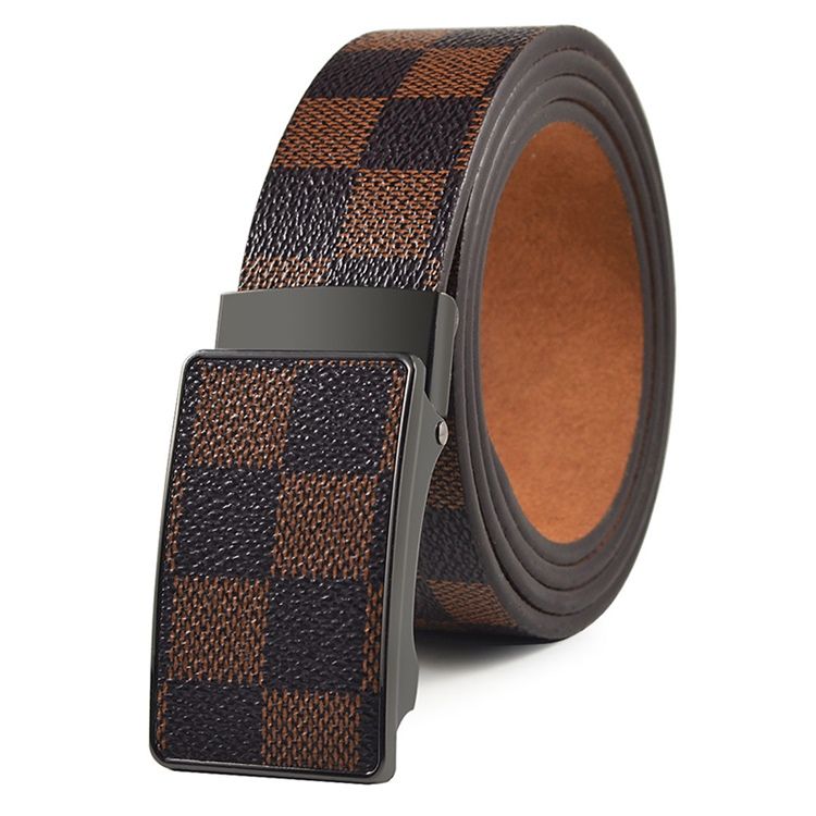 Plaid Patterns Automatic Buckle Men's Belt